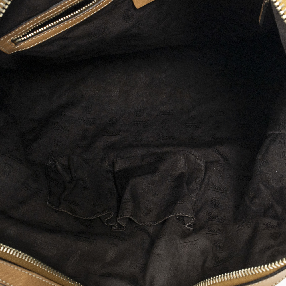 Gucci Tan Embossed Leather Shoulder Bag - Picture 9 of 10